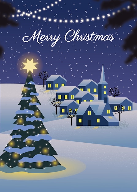 Free vector hand drawn christmas town