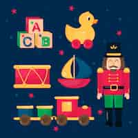 Free vector hand drawn christmas toy collection