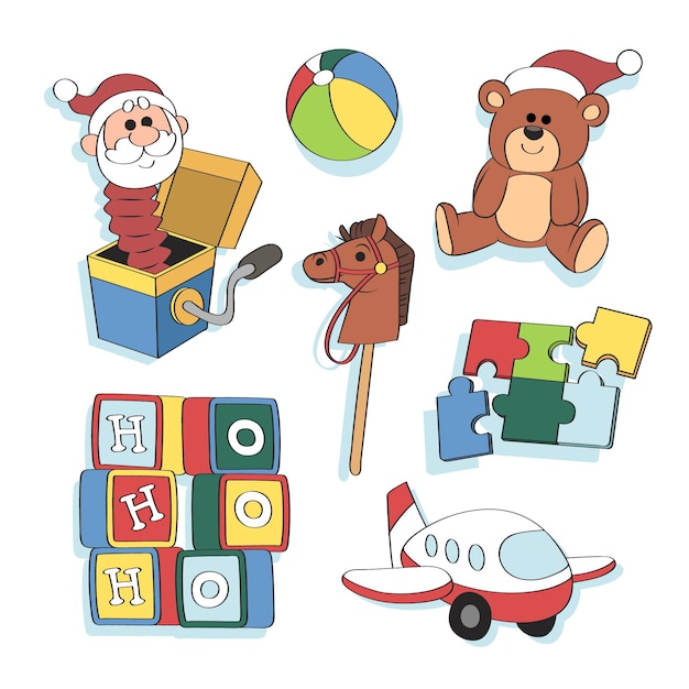 Коллекция рисованной рождественских игрушек