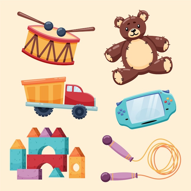 Free vector hand drawn christmas toy collection