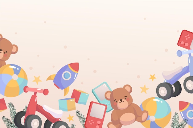 Free vector hand drawn christmas toys background