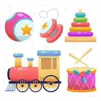 Free vector hand drawn christmas toys collection