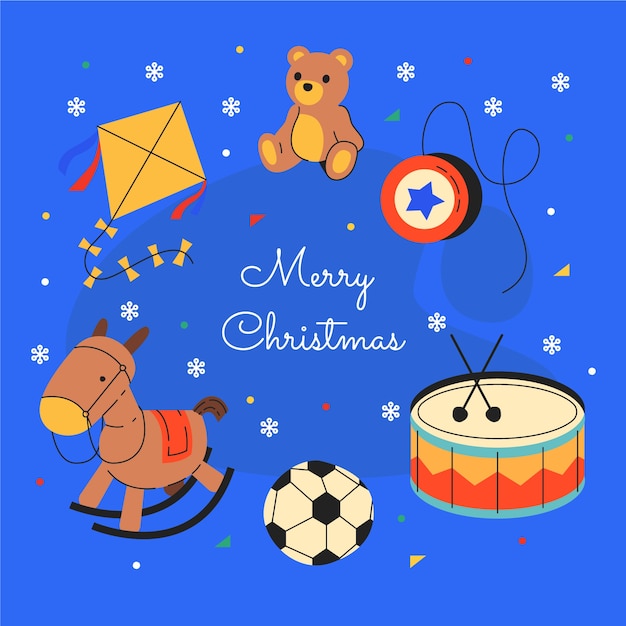 Free vector hand drawn christmas toys collection