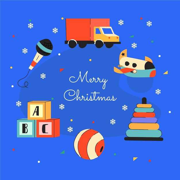 Free vector hand drawn christmas toys collection