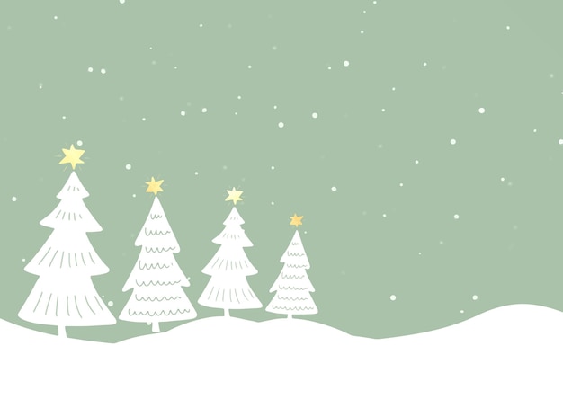 無料ベクター 手描きクリスマスツリーの背景