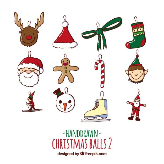 Free Vector | Hand drawn christmas tree decoration