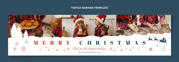 Free vector hand drawn christmas twitch banner