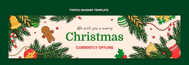 Hand drawn christmas twitch banner