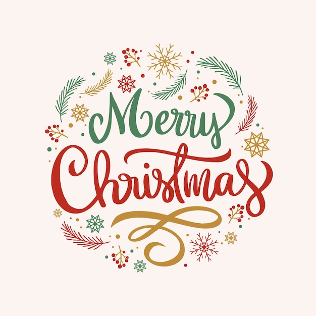 Free vector hand drawn christmas wishes lettering collection