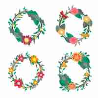 Free vector hand drawn christmas wreath collection