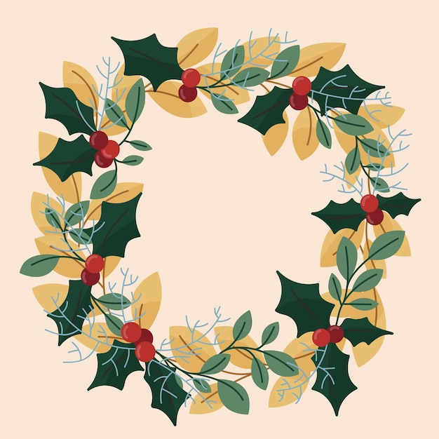 Free vector hand drawn christmas wreath