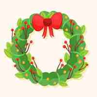 Free vector hand drawn christmas wreath