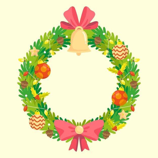 Hand drawn christmas wreath