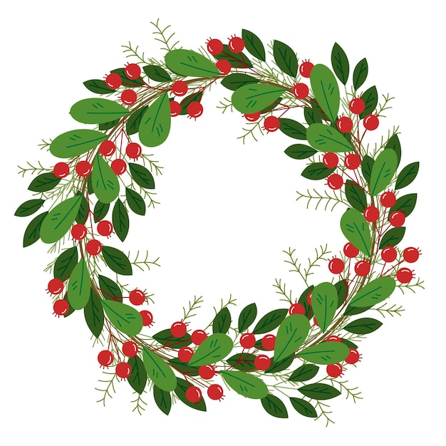 Free vector hand drawn christmas wreath