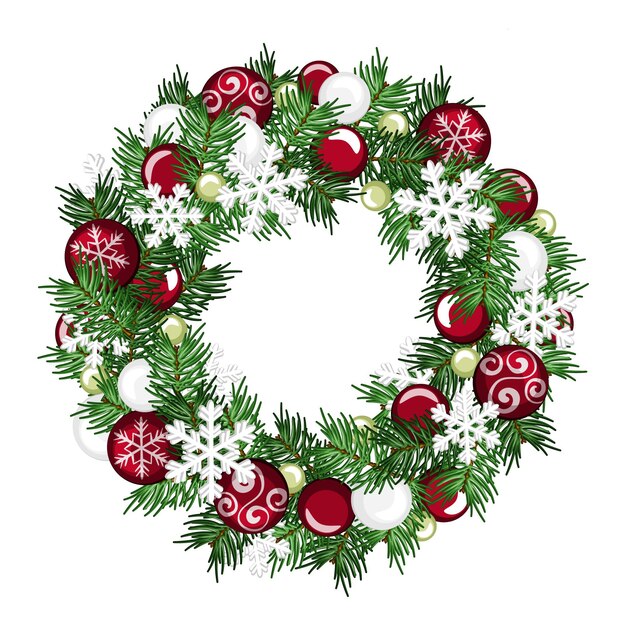 Hand drawn christmas wreath