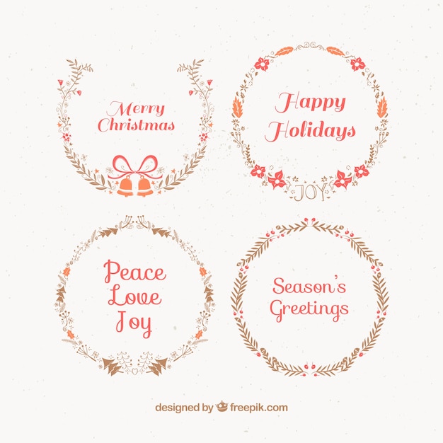 Free vector hand drawn christmas wreaths