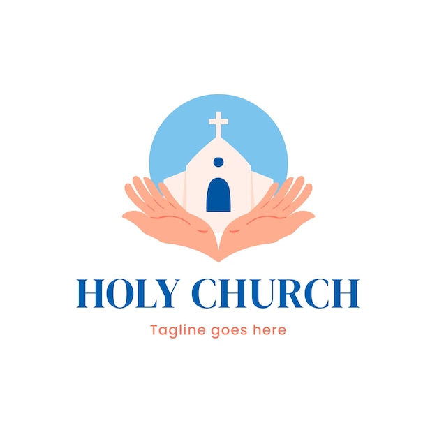 Free vector hand drawn church logo template