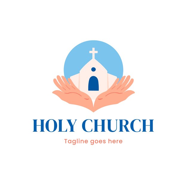 Hand drawn church logo template