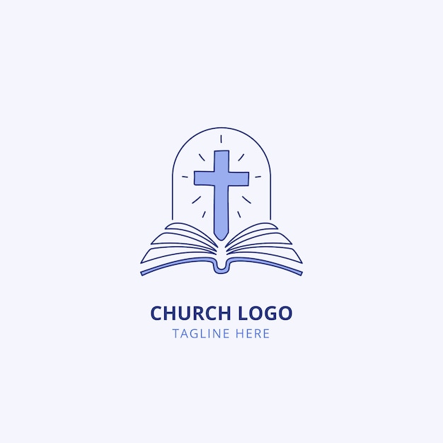 Hand drawn church logo template