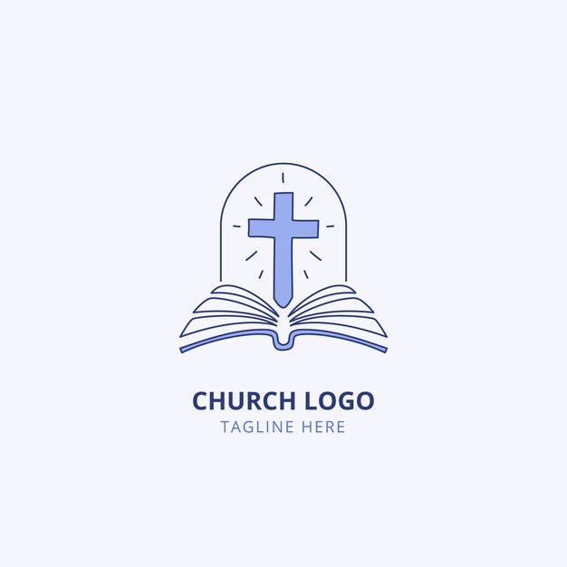 Hand drawn church logo template