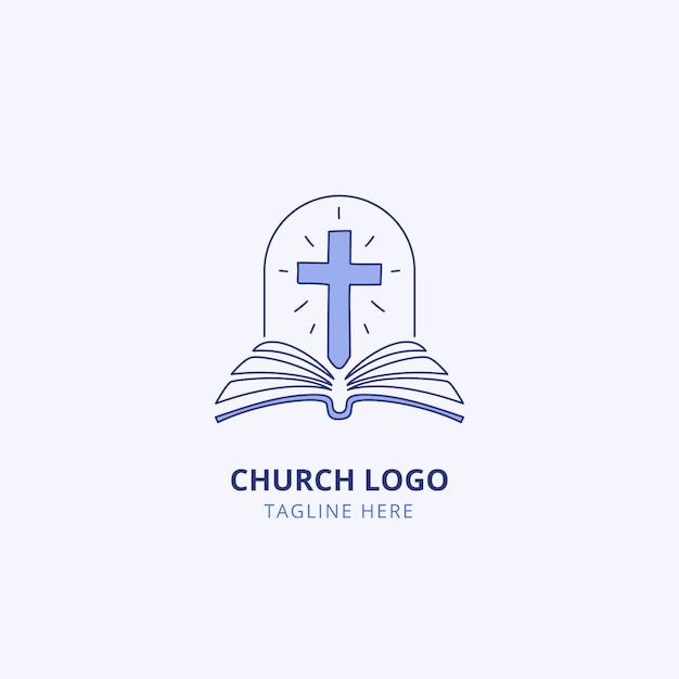 hand drawn church logo template