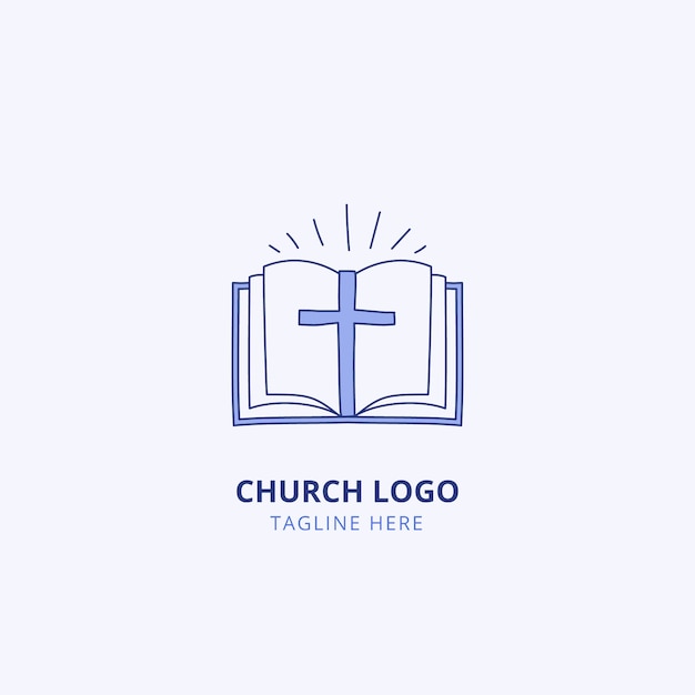 hand drawn church logo template