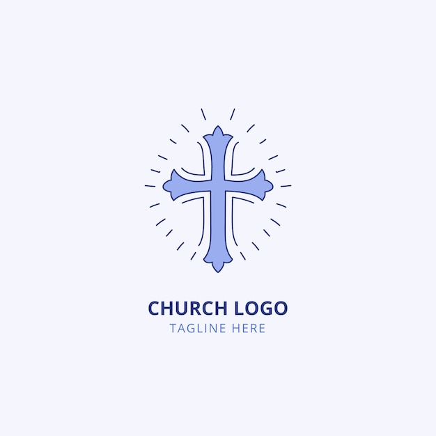 hand drawn church logo template