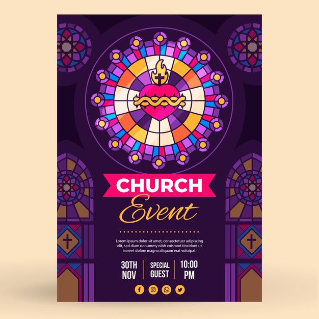 Hand drawn church poster template