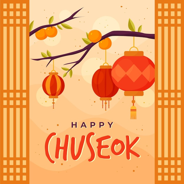 Concetto di chuseok disegnato a mano