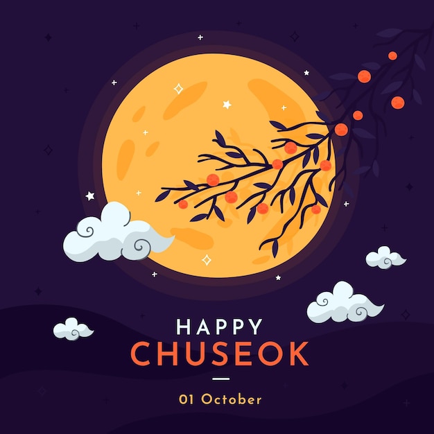 Vettore gratuito concetto di chuseok disegnato a mano