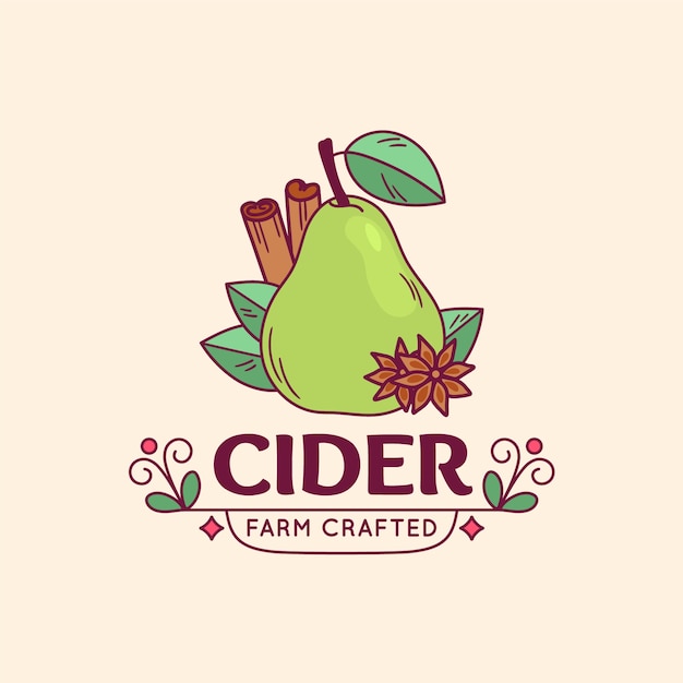 Hand drawn cider logo design