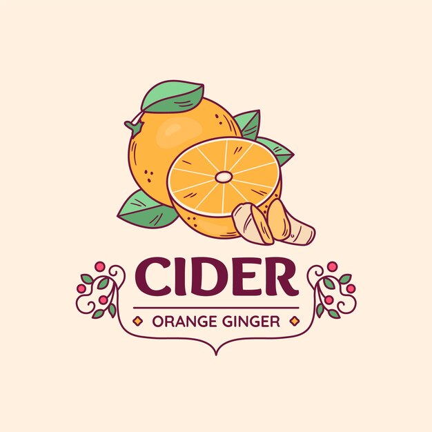 Free vector hand drawn cider logo design