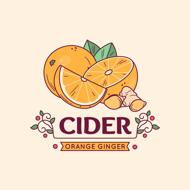 Free vector hand drawn cider logo design