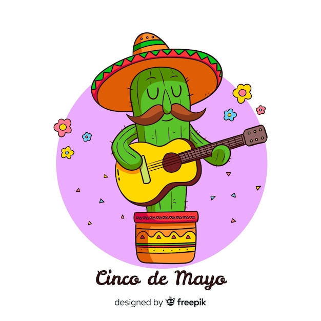 Бесплатное векторное изображение Рисованной фон синко де майо