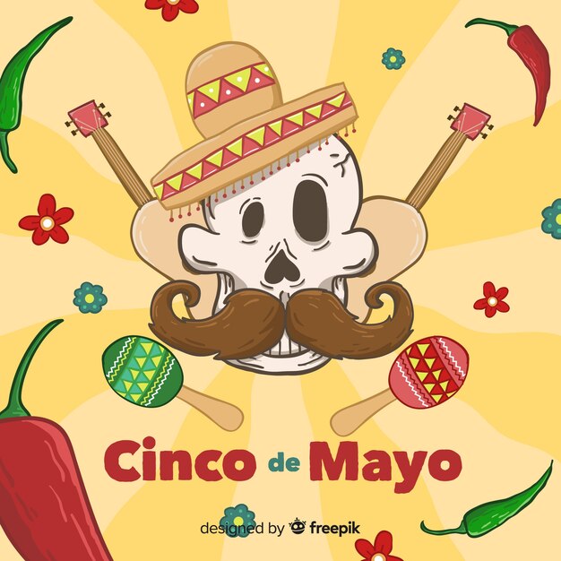 Hand drawn cinco de mayo background