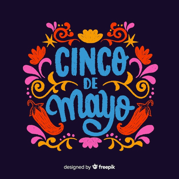 Vettore gratuito sfondo di cinco de mayo disegnato a mano