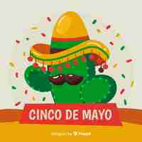 Vettore gratuito sfondo di cinco de mayo disegnato a mano