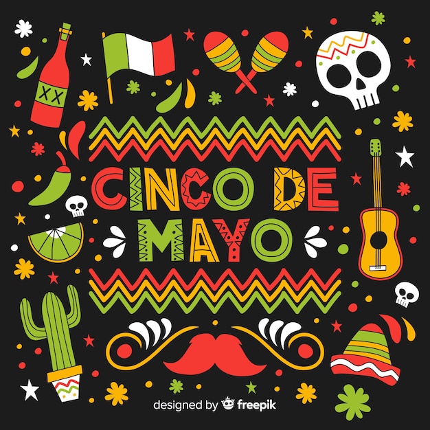 Sfondo di cinco de mayo disegnato a mano