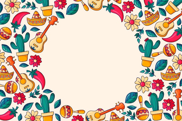 Hand drawn cinco de mayo background