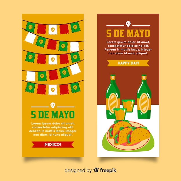 Insegne di cinco de mayo disegnate a mano