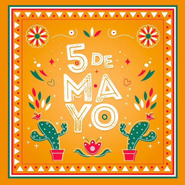 Concetto di cinco de mayo disegnato a mano