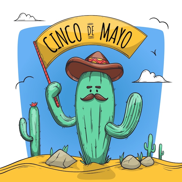 Hand drawn cinco de mayo concept