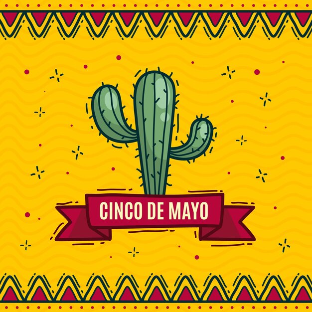 손으로 그린 cinco de mayo 그림