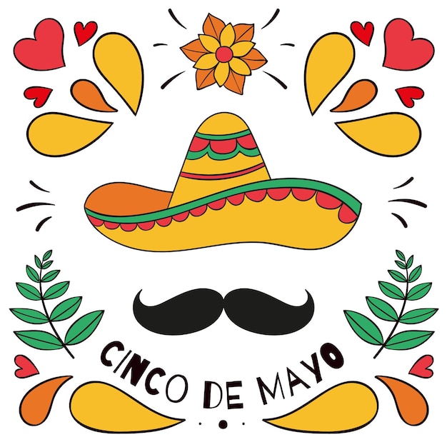 Hand drawn cinco de mayo illustration