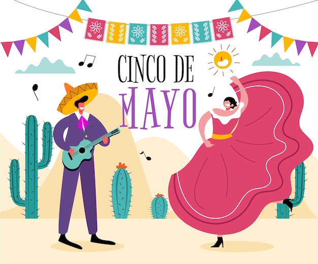hand drawn cinco de mayo illustration