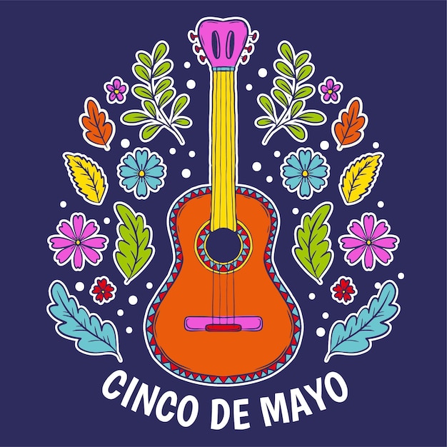 Vettore gratuito illustrazione di cinco de mayo disegnata a mano