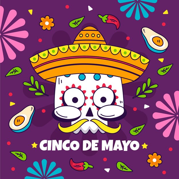 Hand drawn cinco de mayo illustration