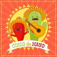 Free vector hand drawn cinco de mayo illustration