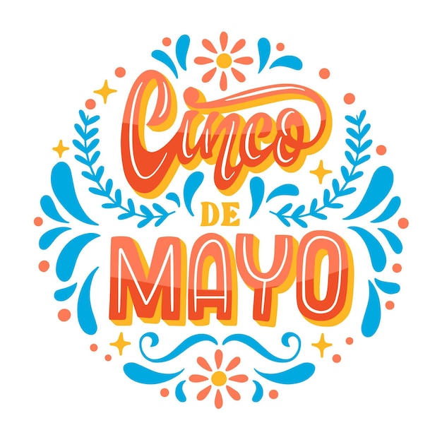 손으로 그린 cinco de mayo 글자