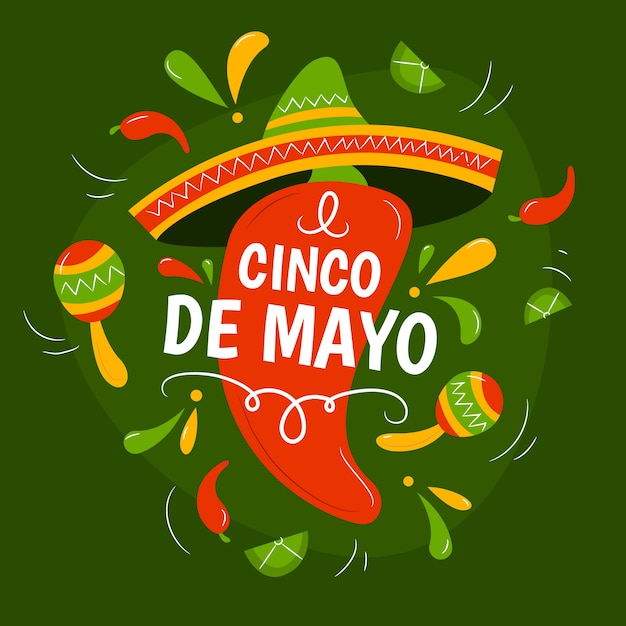 Vettore gratuito cinco de mayo disegnato a mano